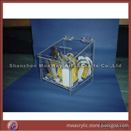 Floorstanding Cube Water Clear Acrylic Locking Ballot Box/Case
